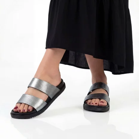 BATZ Shine Woman (Silver-Black) Női Strandpapucs